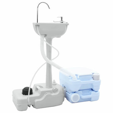 Camping Toilet Set 2 Pcs Blauw En Wit