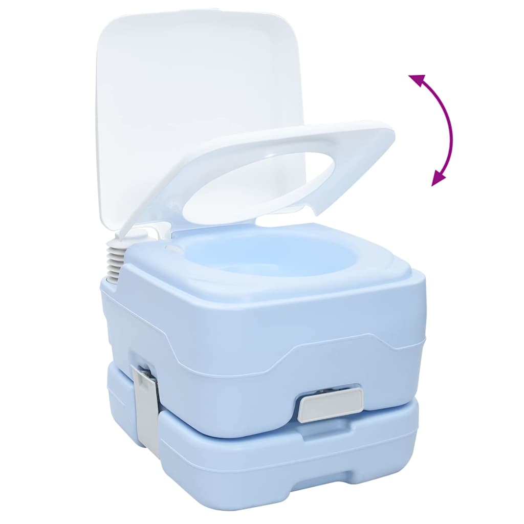 Camping Toilet Set 2 Pcs Blauw En Wit