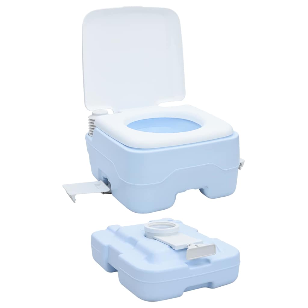 Camping Toilet Set 2 Pcs Blauw En Wit