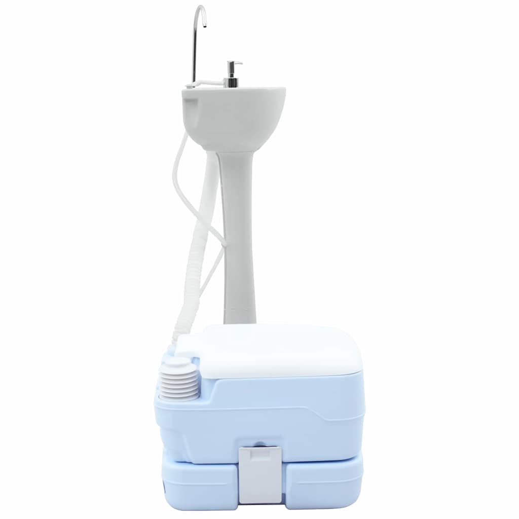 Camping Toilet Set 2 Pcs Blauw En Wit