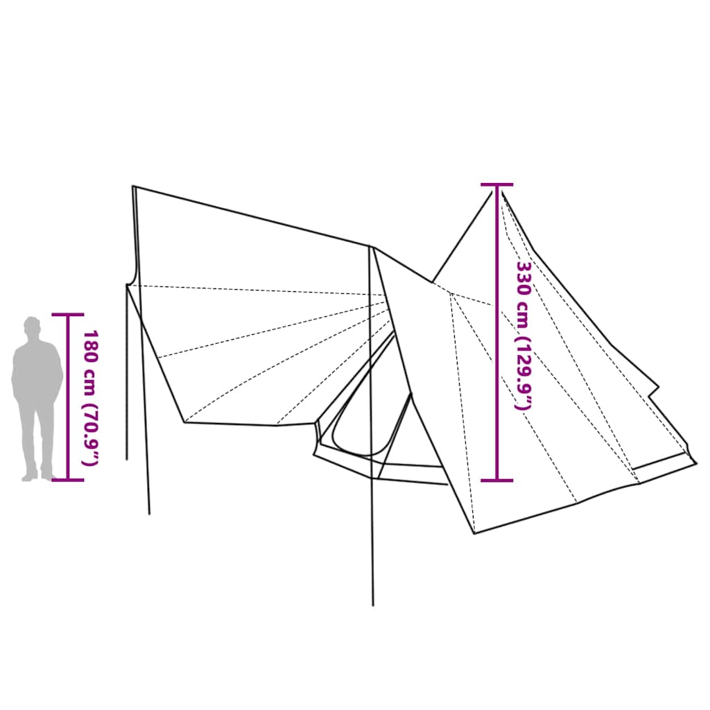 Tipi Tent Met Dak Met Opslag 510 X 690 X 330 Cm Taft