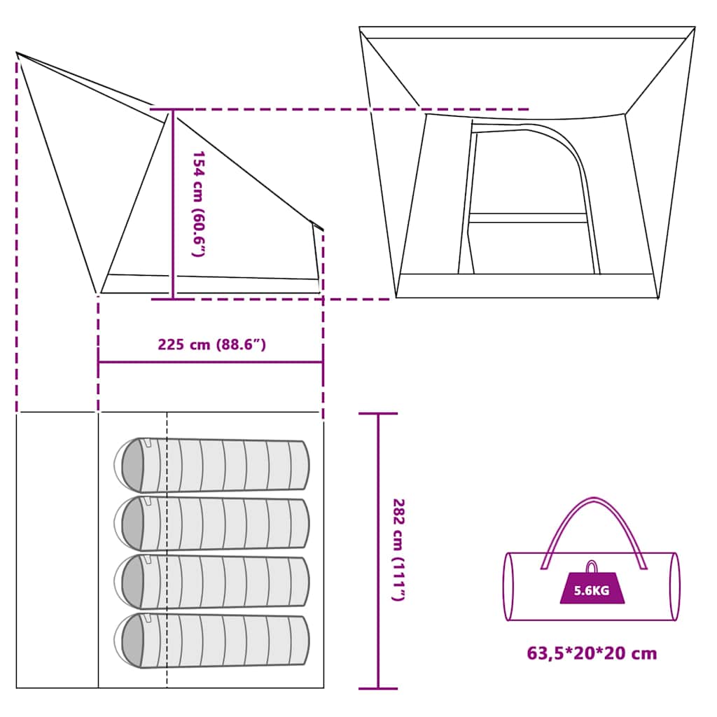Camping Tent Met Dak 282 X 225 X 154 Cm Taft