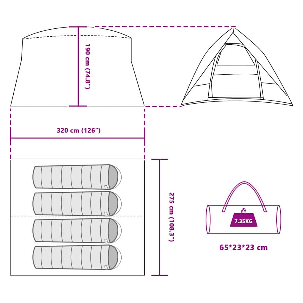 Camping Tent Met Dak Met Opslag 320 X 275 X 190 Cm Taft