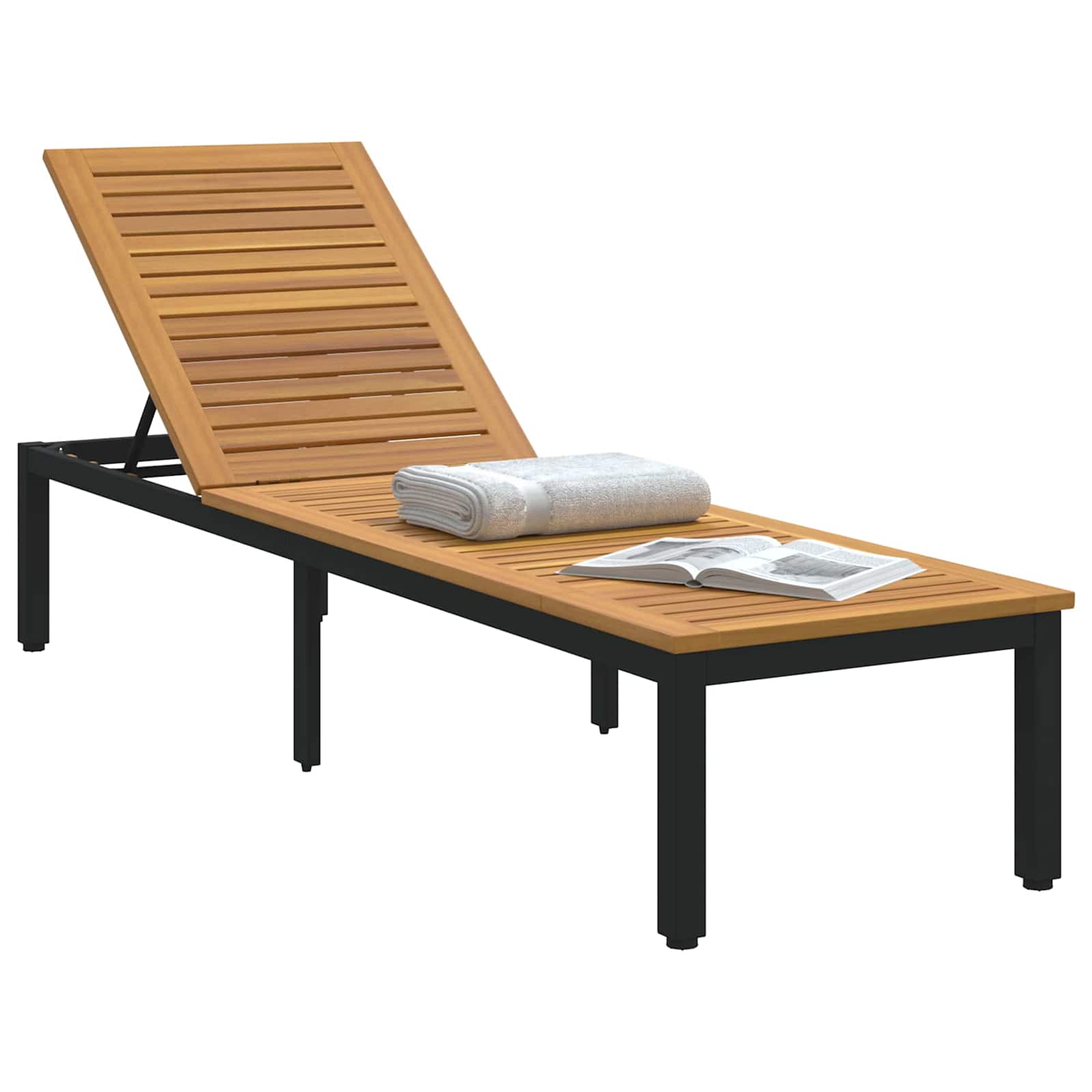 Ligbed 200 X 55 X 35 Cm Massief Acaciahout