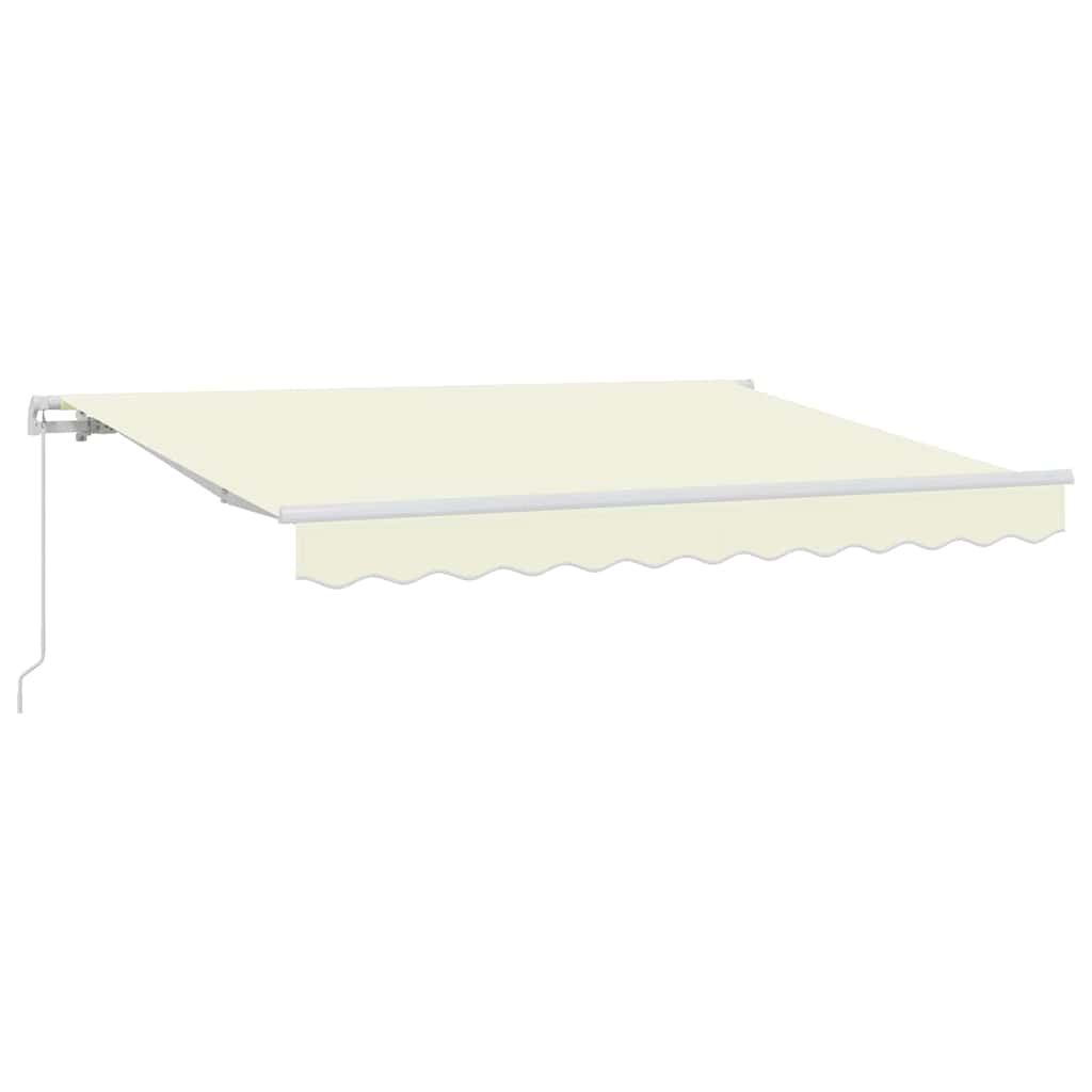 Inklapbaar Zonnescherm Crème 250 X 200 Cm Stof Crèmekleurig (Wit Frame)