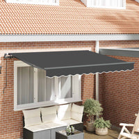 Inklapbaar Zonnescherm Antraciet 350 X 200 Cm Stof Anthraciet (Anthraciet Frame)