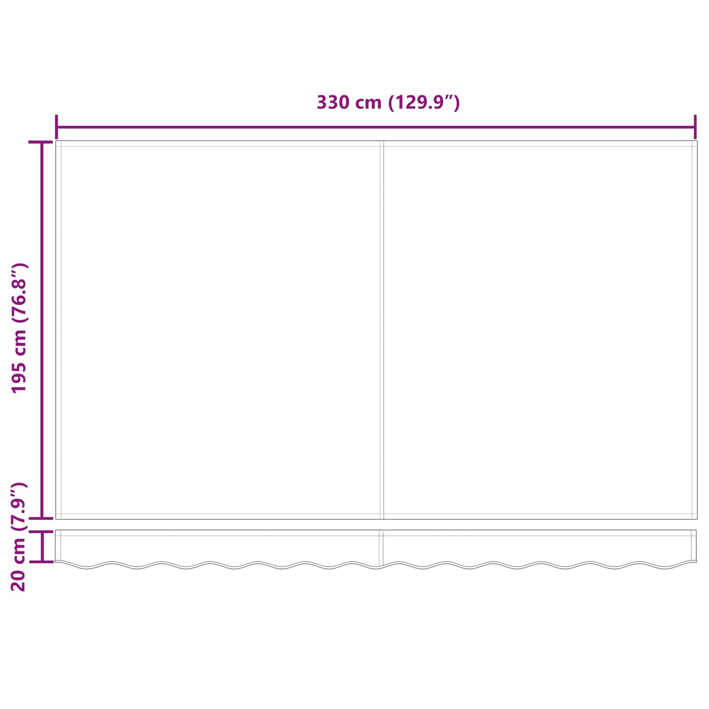 Inklapbaar Zonnescherm Antraciet 350 X 200 Cm Stof Anthraciet (Anthraciet Frame)