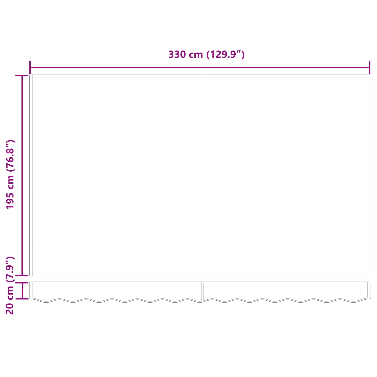 Inklapbaar Zonnescherm Antraciet 350 X 200 Cm Stof Anthraciet (Anthraciet Frame)