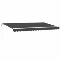 Inklapbaar Zonnescherm Antraciet 350 X 200 Cm Stof Antracietkleurig (Wit Frame)