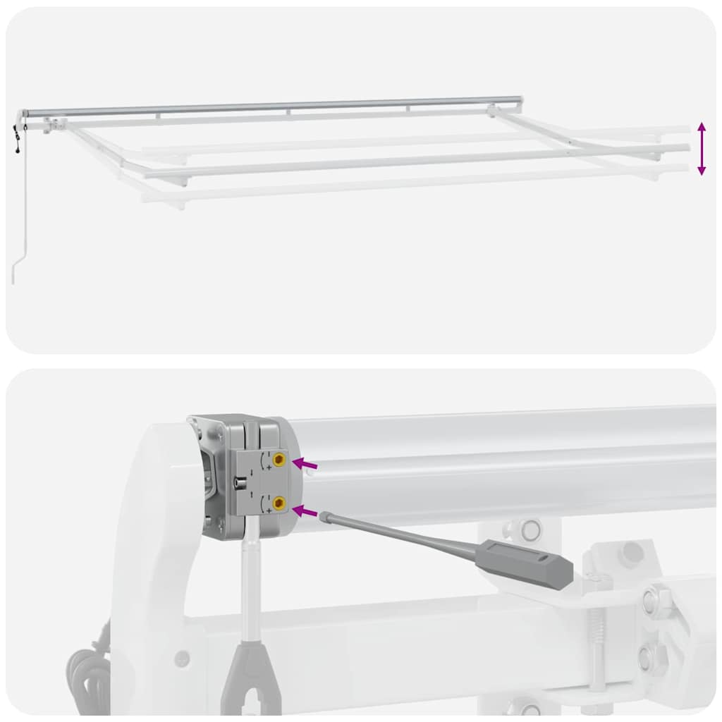 Inklapbaar Zonnescherm Antraciet 350 X 200 Cm Stof Antracietkleurig (Wit Frame)
