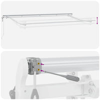 Inklapbaar Zonnescherm Antraciet 350 X 200 Cm Stof Antracietkleurig (Wit Frame)