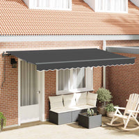 Inklapbaar Zonnescherm Antraciet 350 X 200 Cm Stof Anthraciet (Anthraciet Frame)