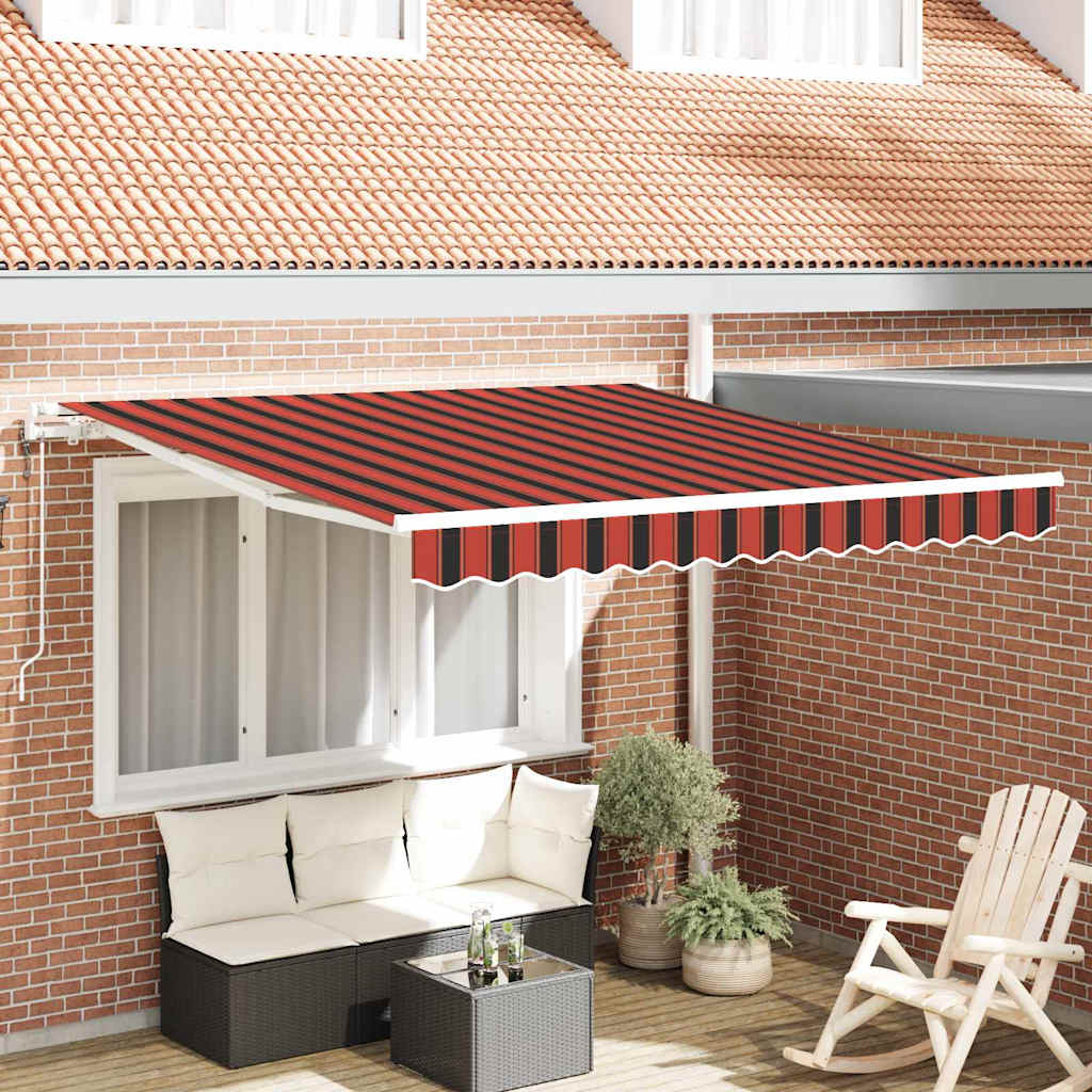 Elektrisch Uittrekbaar Zonnescherm Oranje En Bruin 400 × 350 Cm Oranje, Zwart, Geel