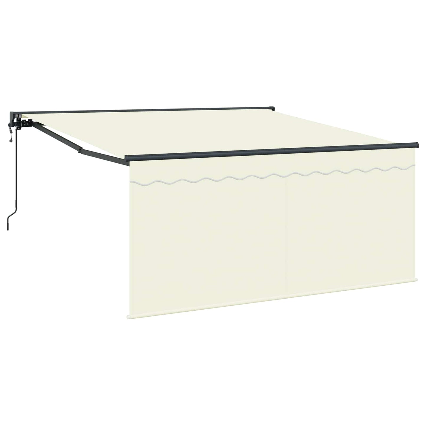 Inklapbaar Zonnescherm Crème 350 X 250 Cm Crème (Anthraciet Frame)