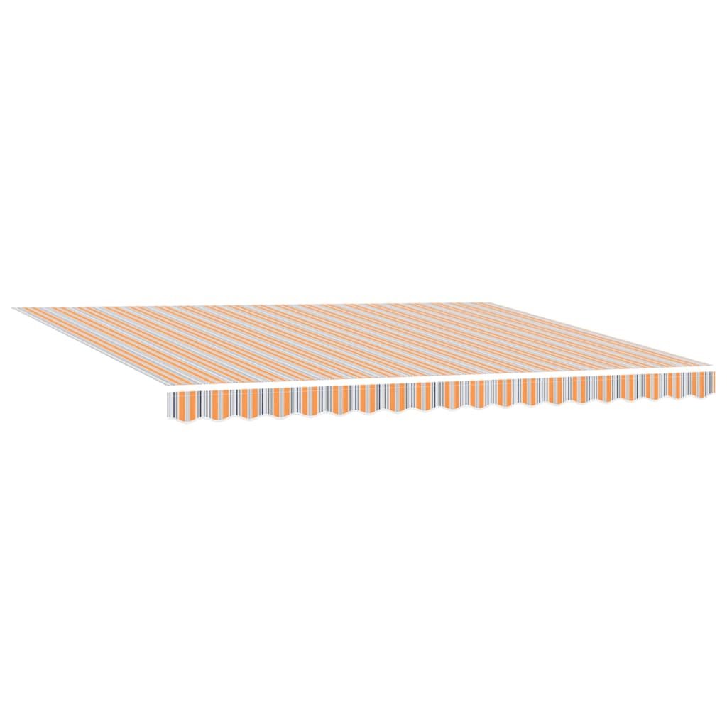 Elektrisch Uittrekbaar Zonnescherm Multikleur 450 × 300 Cm Oranje, Grijs, Blauw En Wit
