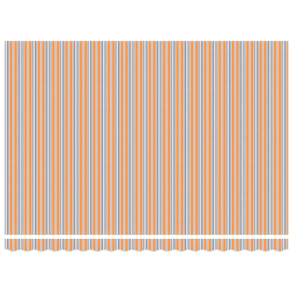 Elektrisch Uittrekbaar Zonnescherm Multikleur 450 × 300 Cm Oranje, Grijs, Blauw En Wit