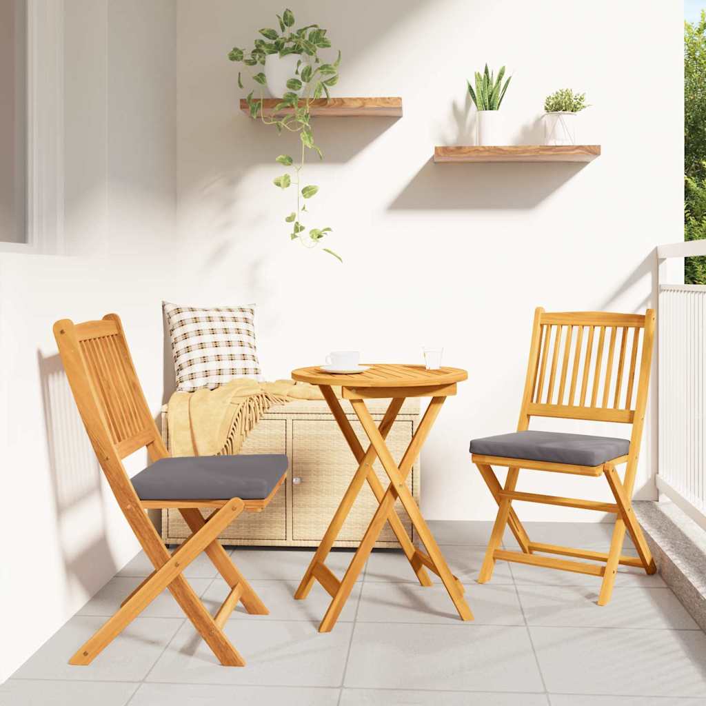 Opvouwbare Stoel Met Kussen 4 Pcs Grijs 49 X 57,5 X 92Cm