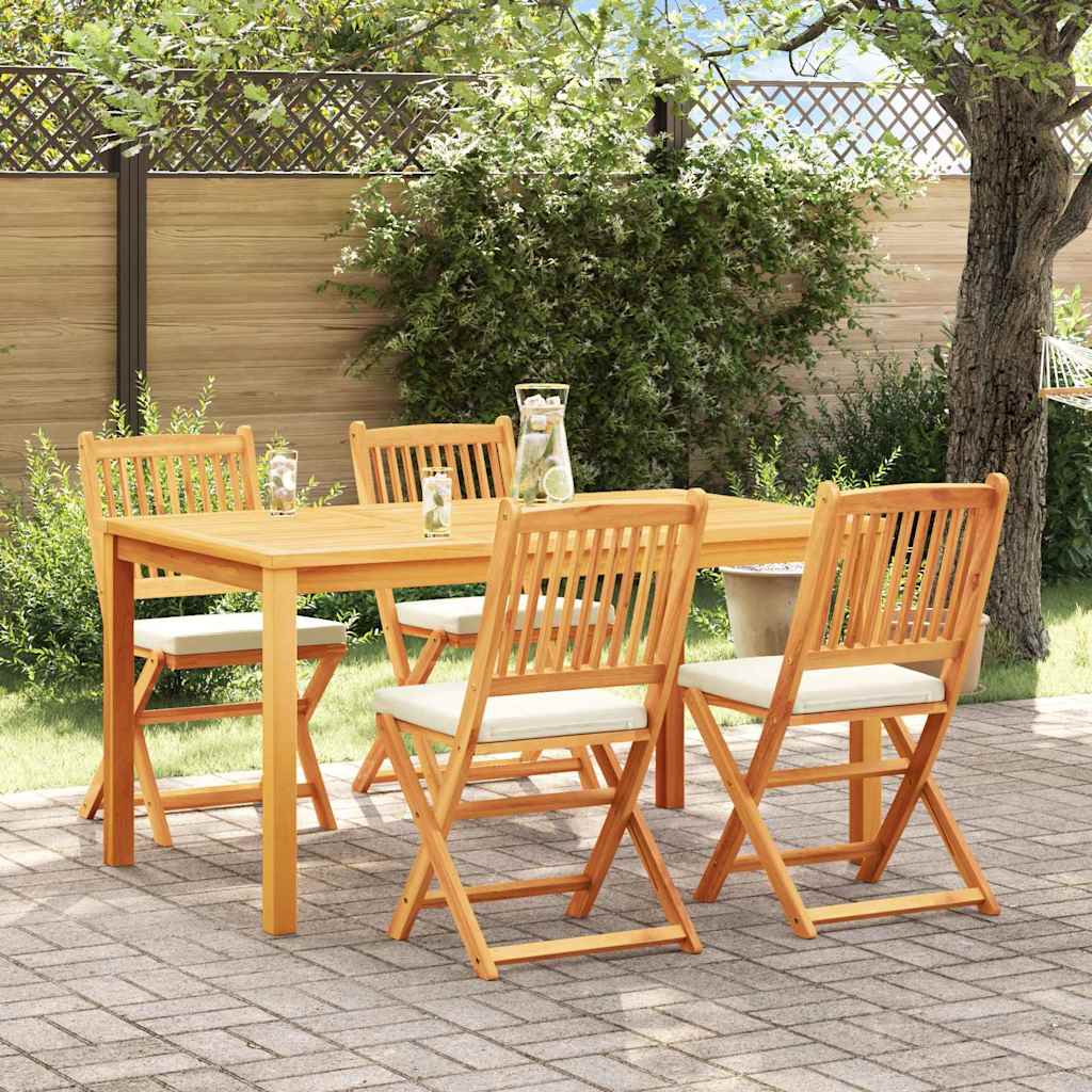 Opvouwbare Stoel Met Kussen 4 Pcs Grijs 49 X 57,5 X 92Cm