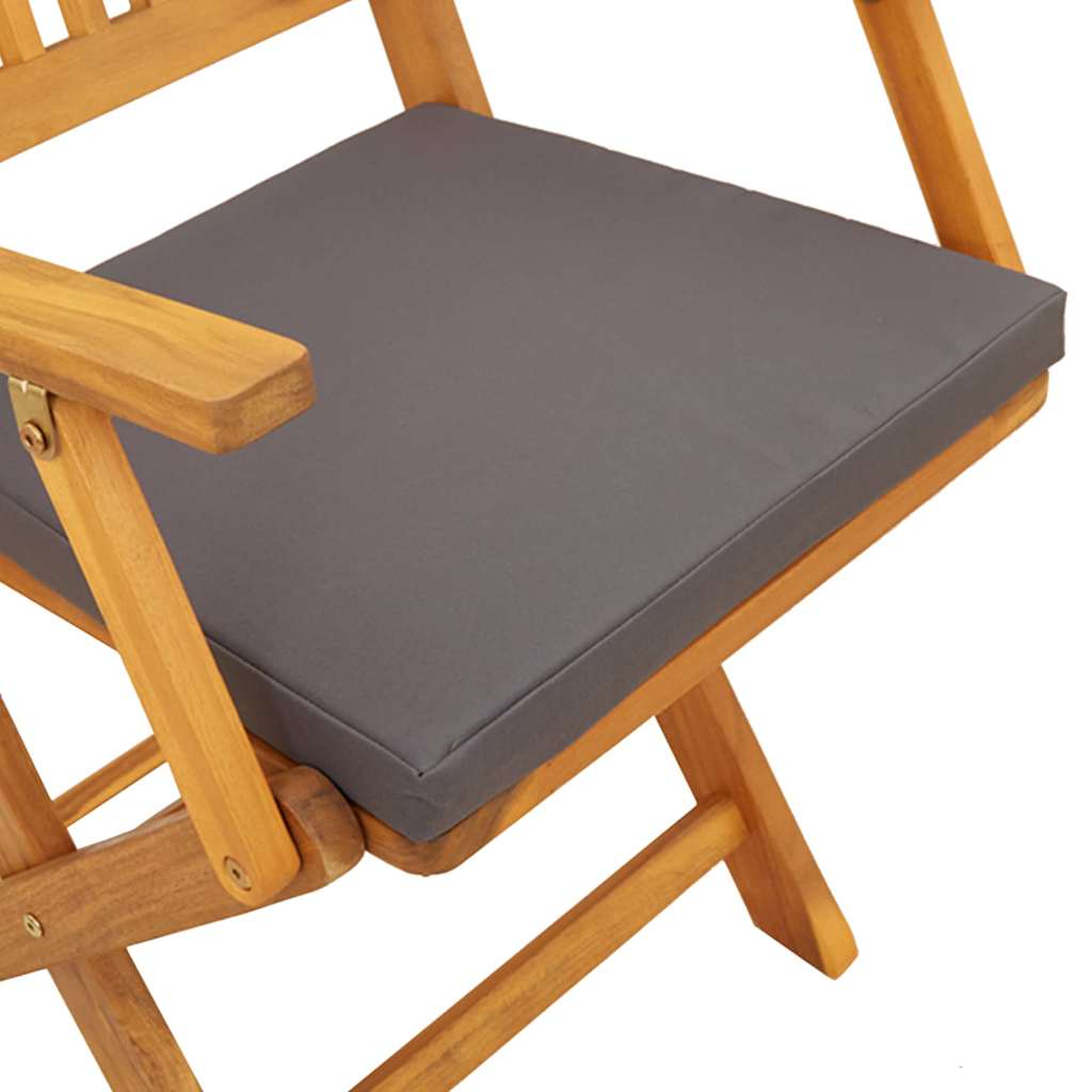 Opvouwbare Stoel Met Kussen 4 Pcs Grijs 49 X 57,5 X 92Cm