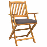 Opvouwbare Stoel Met Kussen 4 Pcs Grijs 49 X 57,5 X 92Cm