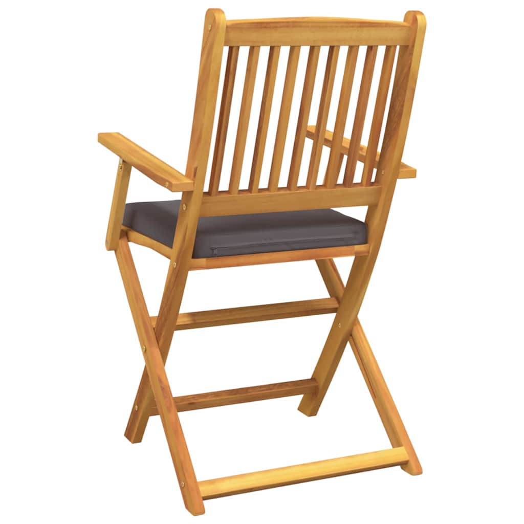 Opvouwbare Stoel Met Kussen 4 Pcs Grijs 49 X 57,5 X 92Cm