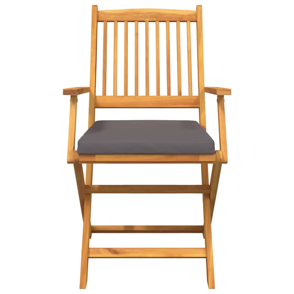 Opvouwbare Stoel Met Kussen 4 Pcs Grijs 49 X 57,5 X 92Cm