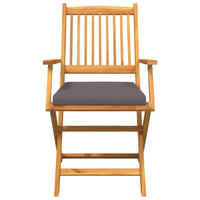 Opvouwbare Stoel Met Kussen 4 Pcs Grijs 49 X 57,5 X 92Cm