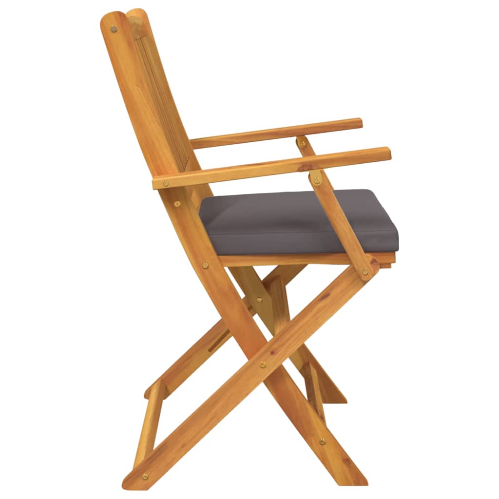 Opvouwbare Stoel Met Kussen 4 Pcs Grijs 49 X 57,5 X 92Cm