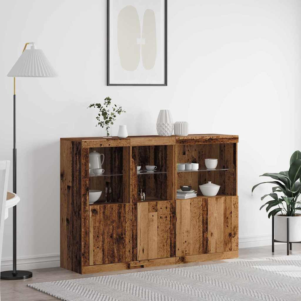 Dressoirs Met Led-Verlichting Bewerkt Hout