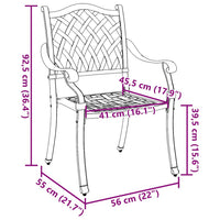 Tuinstoel 2 Pcs 56 X 55 X 92.5Cm Aluminium