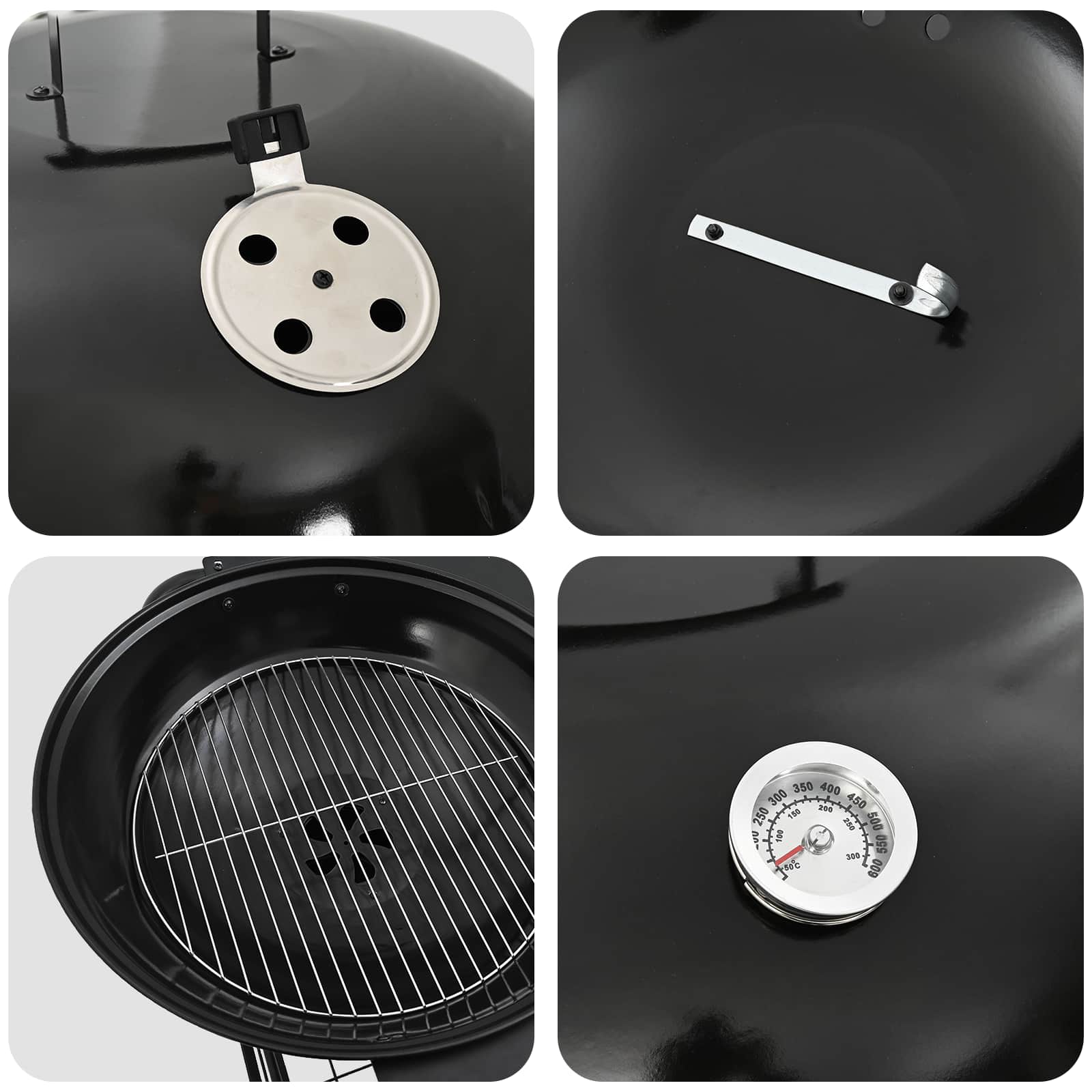 Buiten Grill Met Wiel Zwart 91 X 71 X 107 Cm Metaal