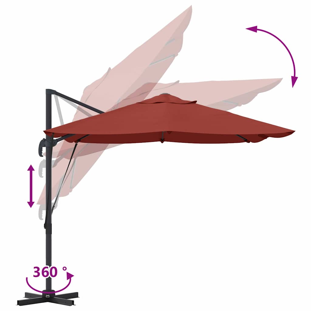 Parasol 351 X 250 X 260 Cm Polyester En Aluminium