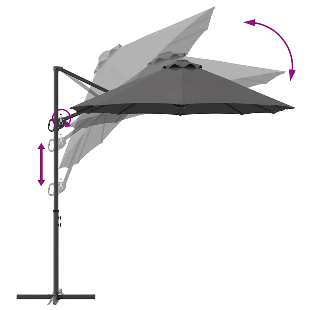 Parasol 372 X 198 X 243 Cm Polyester En Aluminium