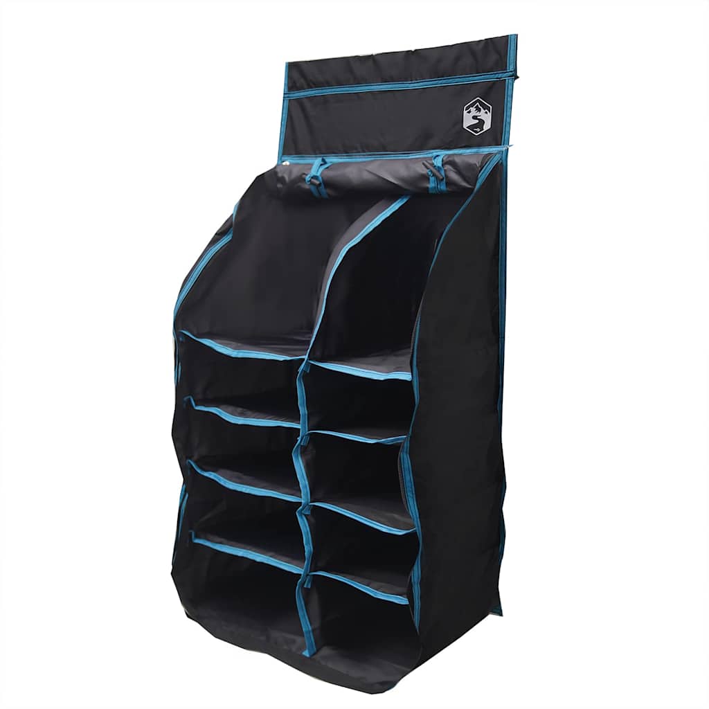 Hangende Tent Organizer 10 Vakken Zwart 40,5 X 25 X 80 Cm