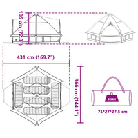 Teepee Tent Voor 6 Personen En Wit 490 X 410 X 210 Cm