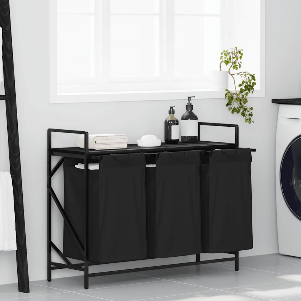 Wasmand 3 Vakken Met Plank Kleurig