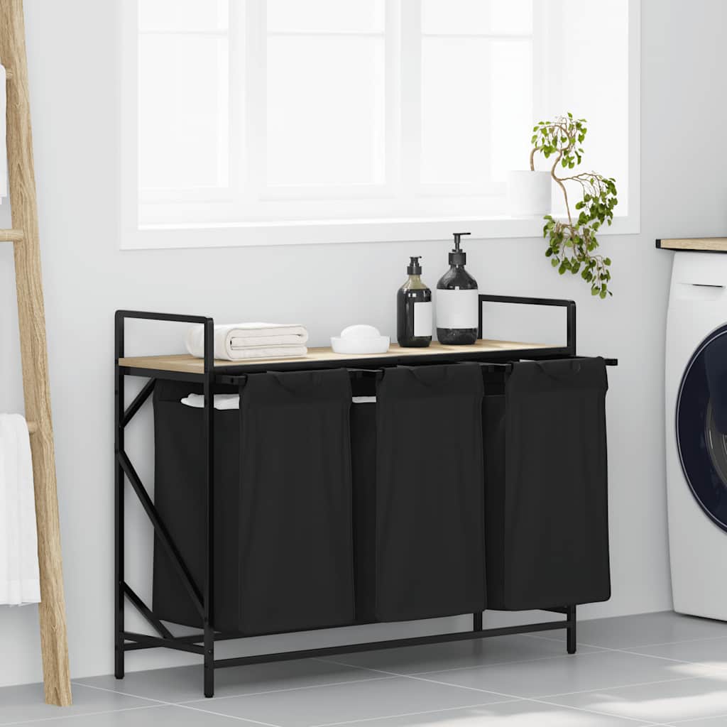 Wasmand 3 Vakken Met Plank Kleurig