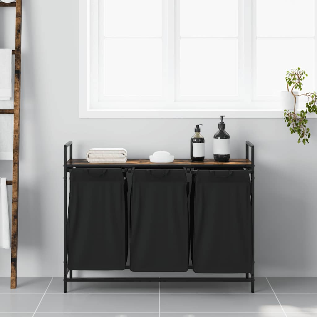 Wasmand 3 Vakken Met Plank Kleurig