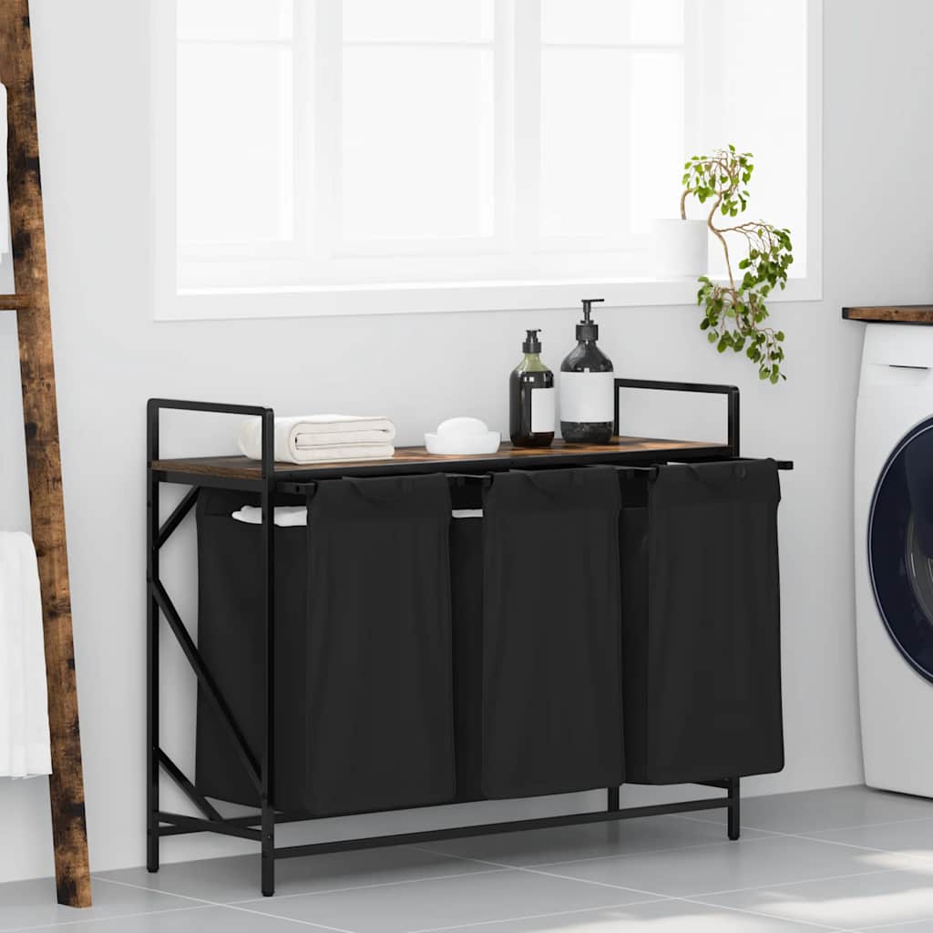 Wasmand 3 Vakken Met Plank Kleurig
