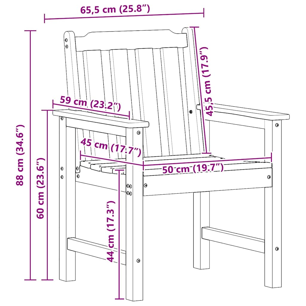 Tuinstoel 4 Pcs 65.5 X 59 X 88 Cm Polyetheen