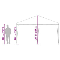 Partytent 400 X 400 X 266 Cm Polyethyleen En Staal