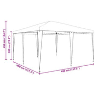 Partytent 400 X 400 X 266 Cm Polyethyleen En Staal