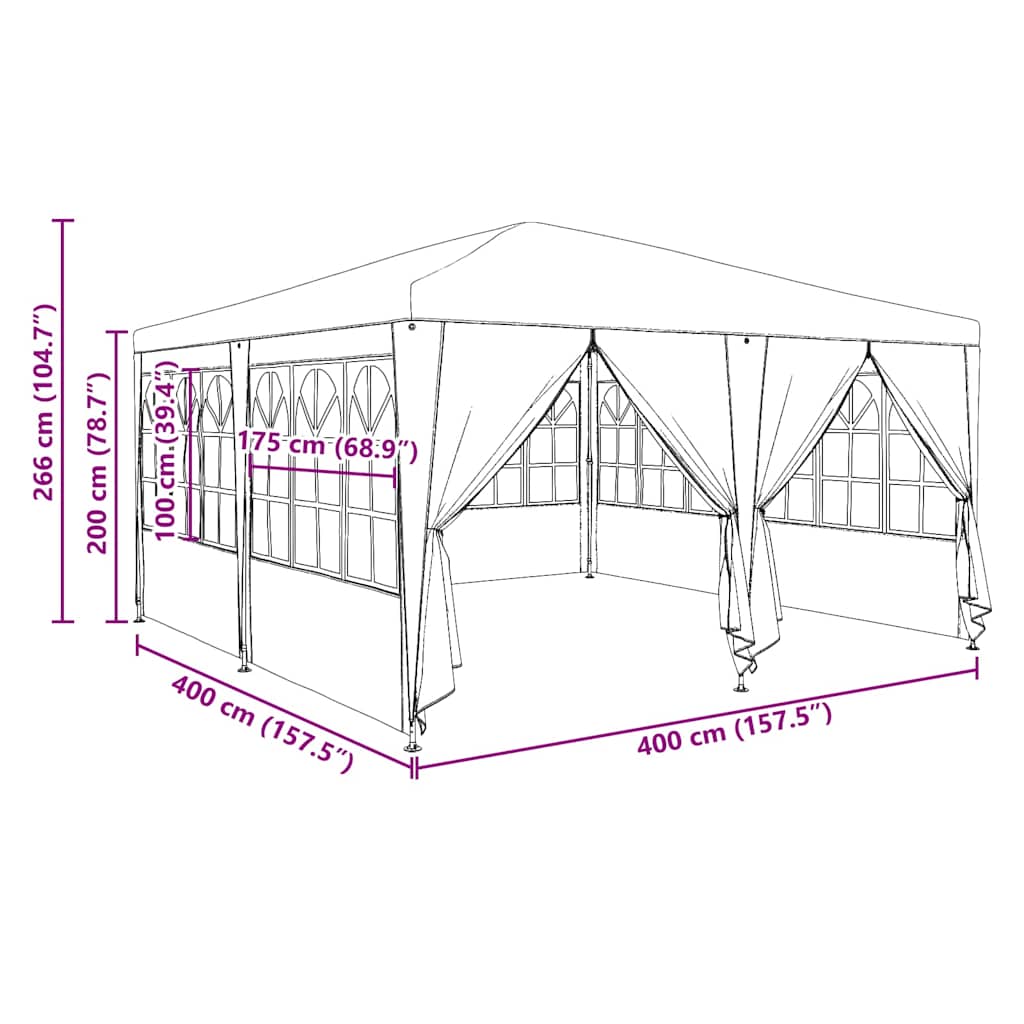 Partytent 400 X 400 X 266 Cm Polyetheen