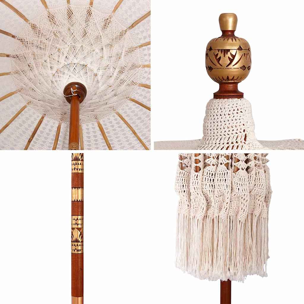 Macramé Parasol Crème 190 X 190 X 260 Cm