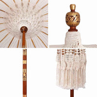 Macramé Parasol Crème 190 X 190 X 260 Cm