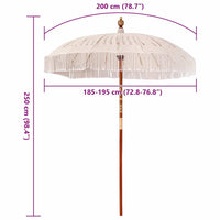 Macramé Parasol Crème 190 X 190 X 260 Cm