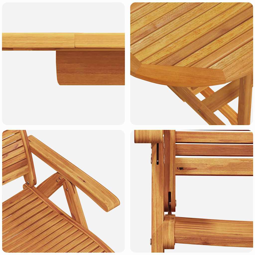 Tuin Eettafelset 9 Pcs Bruin Massief Acaciahout