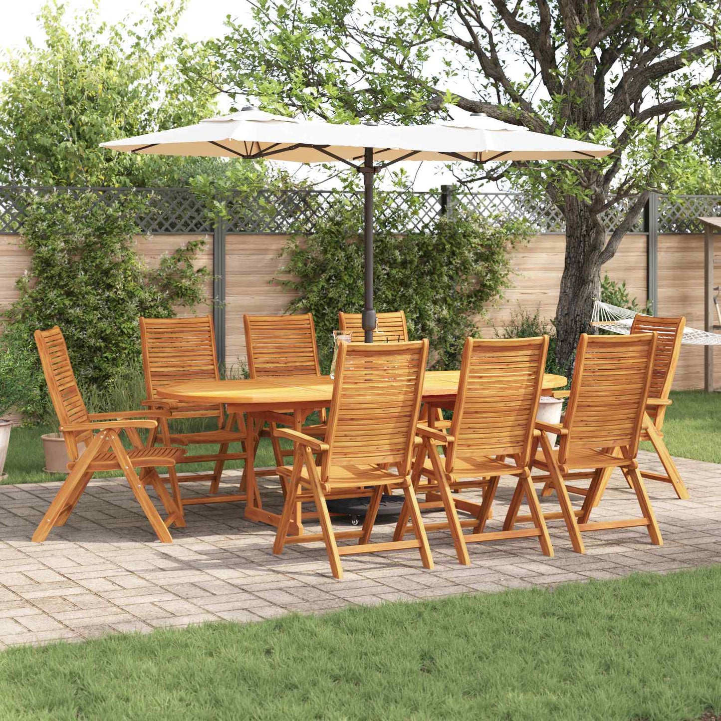 Tuin Eettafelset 9 Pcs Bruin Massief Acaciahout