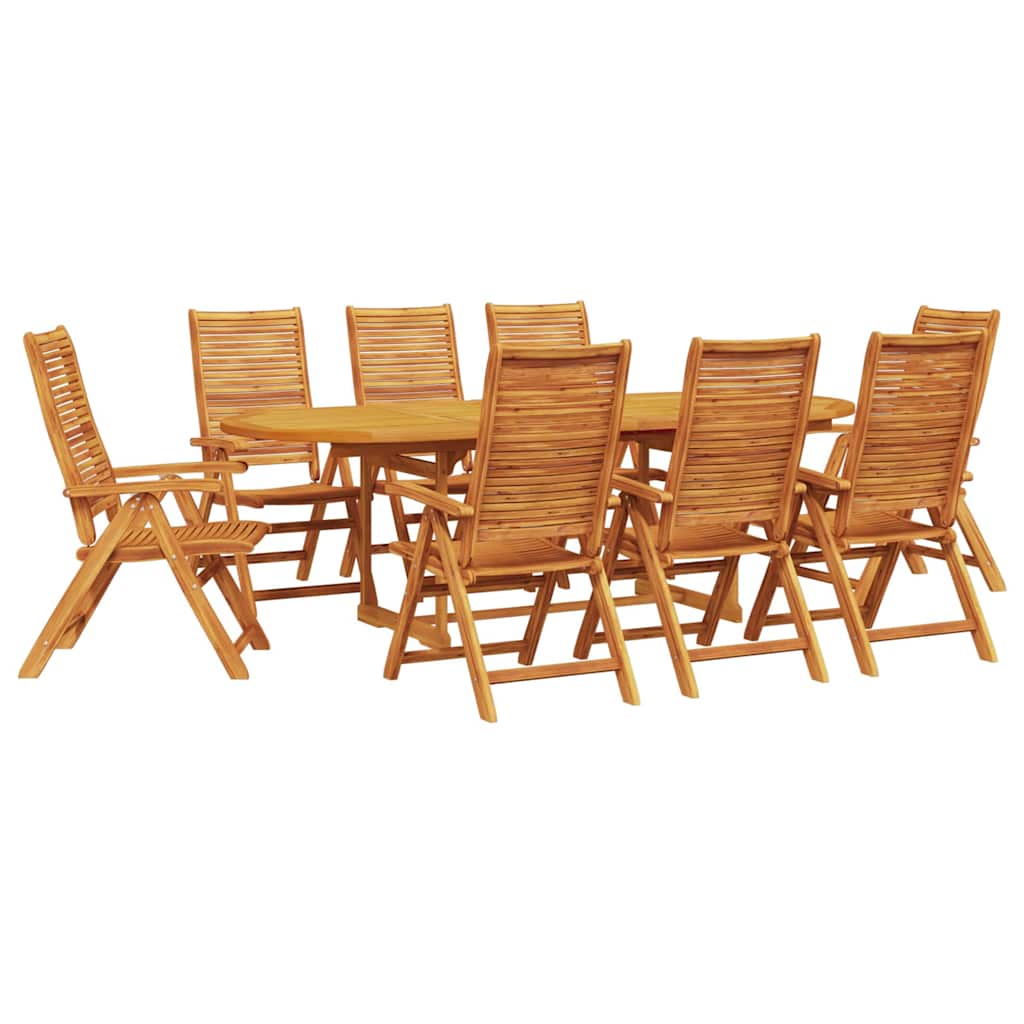 Tuin Eettafelset 9 Pcs Bruin Massief Acaciahout