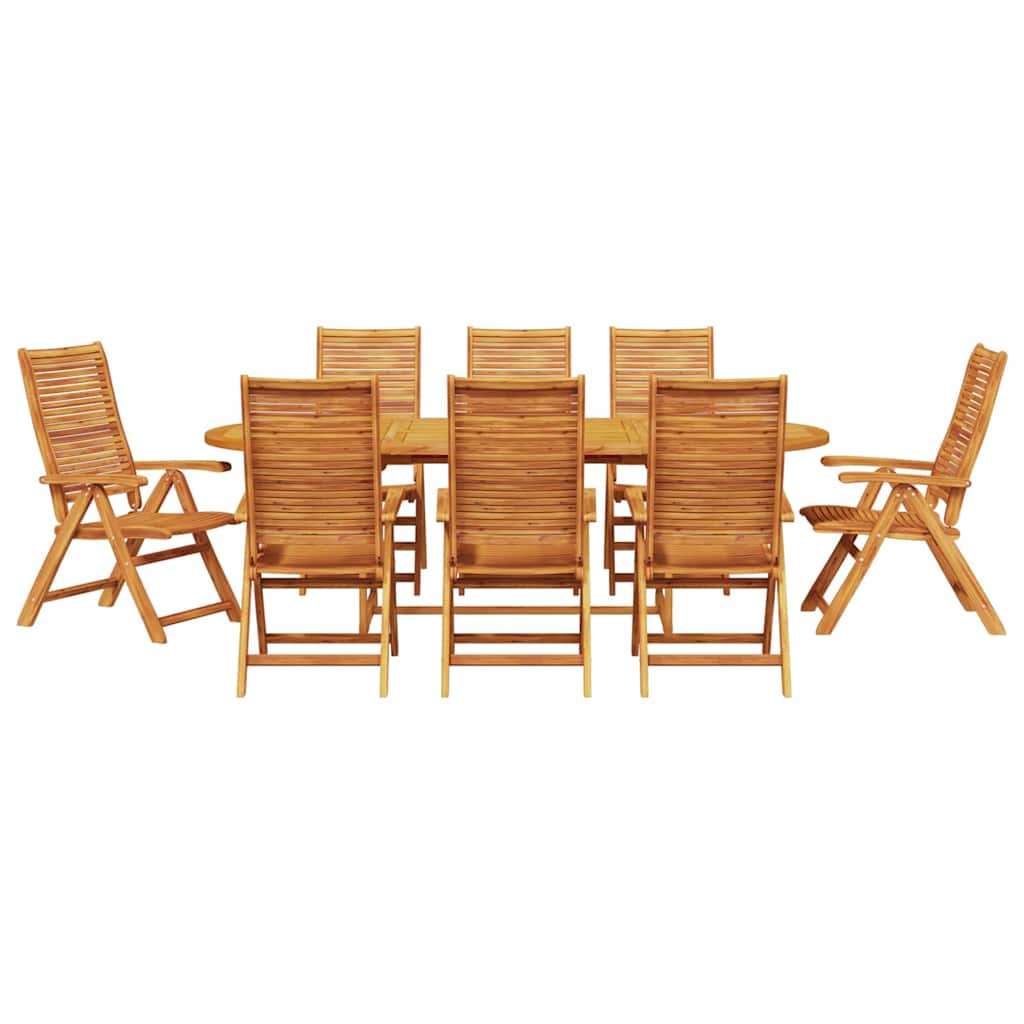 Tuin Eettafelset 9 Pcs Bruin Massief Acaciahout